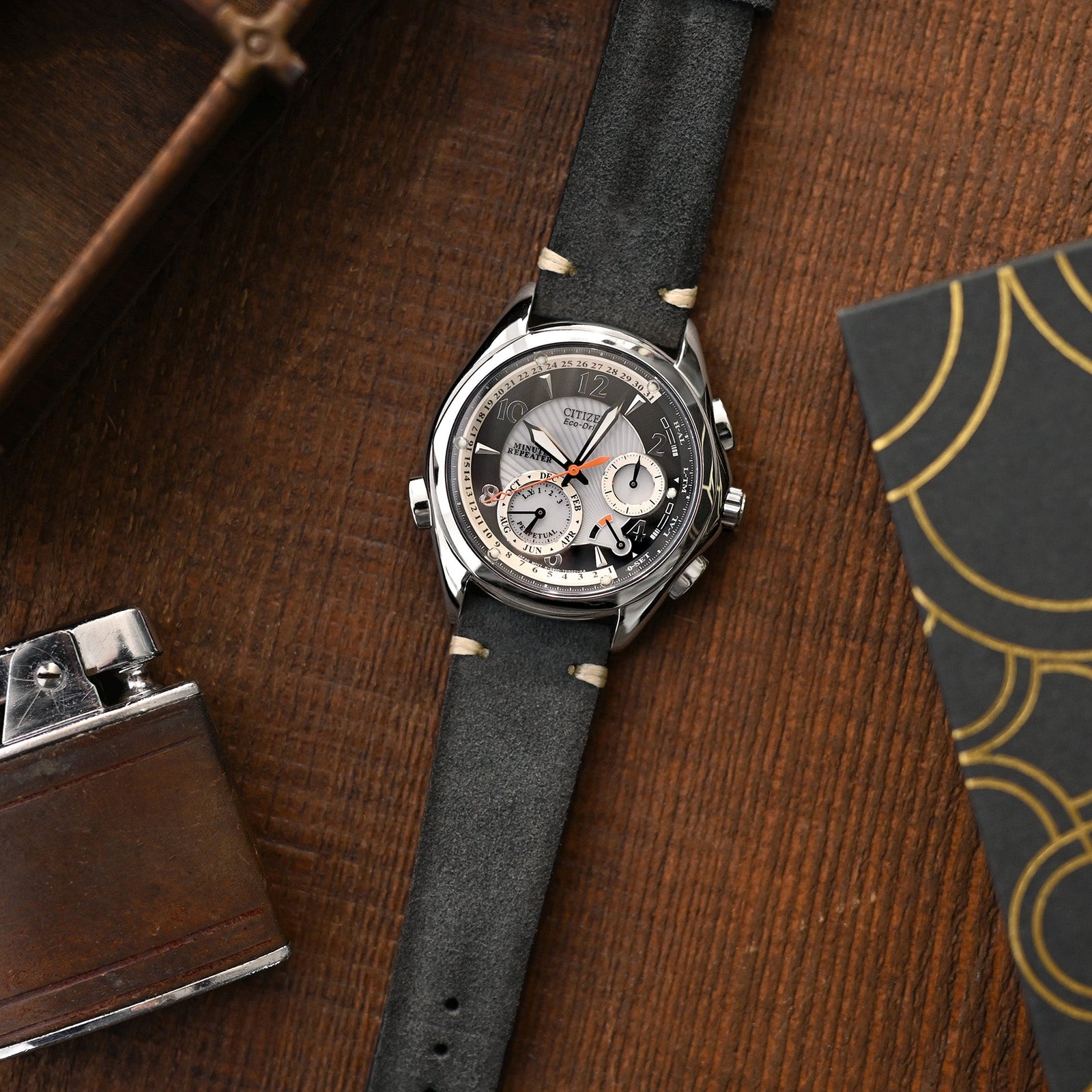 Grey Leather Watch Straps