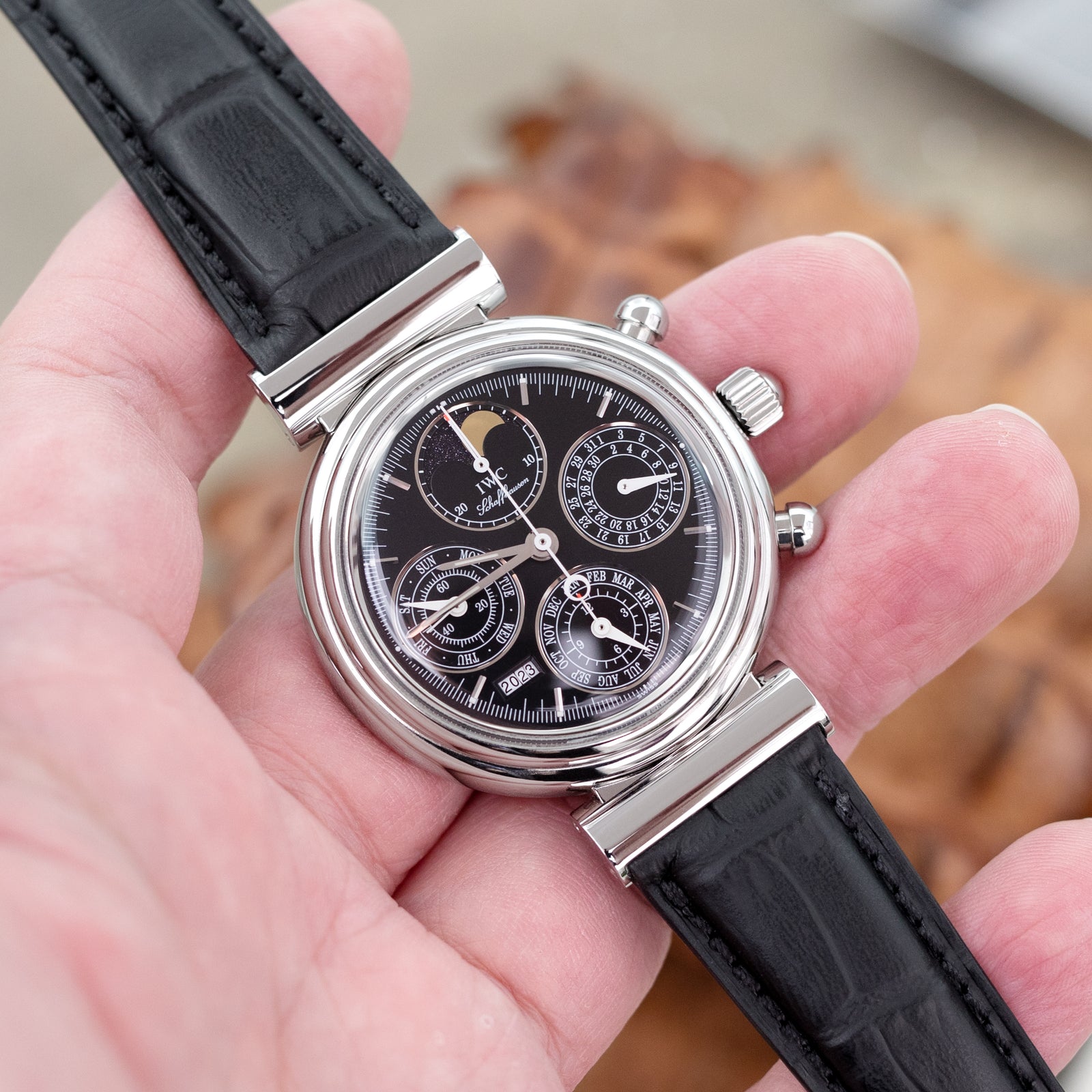 Q.R. 19mm or 21mm Black CrocoCalf (Croco Grain) Semi-Curved Watch Band  Strapcode Watch Bands