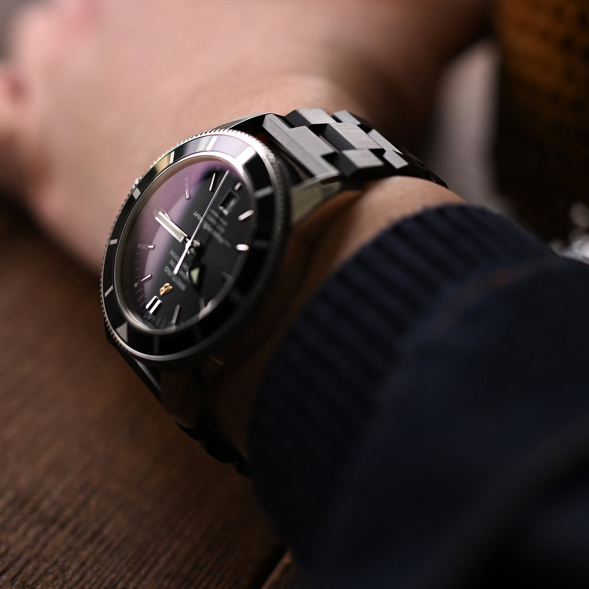 24mm Hexad (Pull-Twist) QR Watch Band Straight End Quick Release, 316L Stainless Steel Diamond-like Carbon (DLC coating) V-Clasp