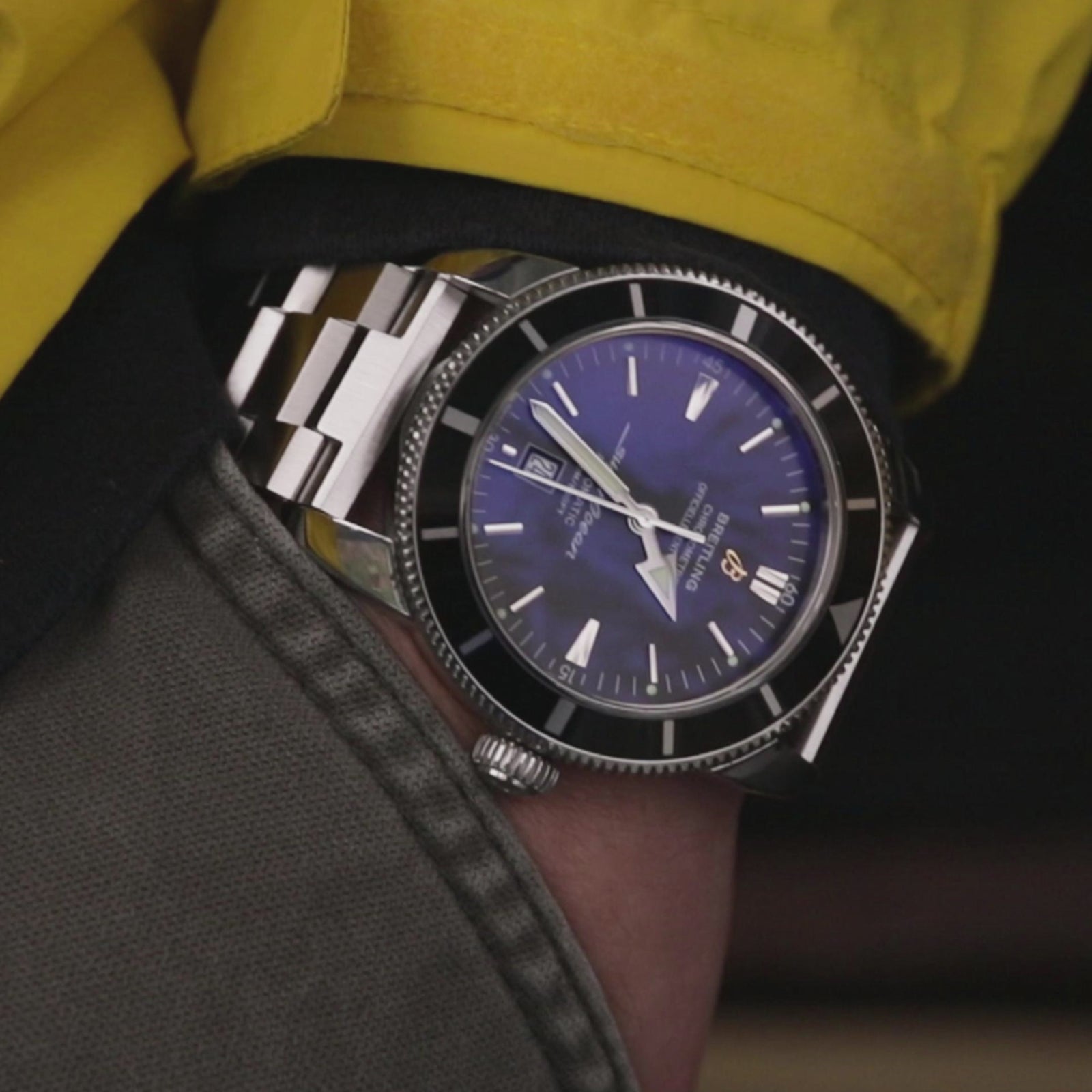 24mm Hexad (Pull-Twist) QR Watch Band Straight End Quick Release, 316L Stainless Steel Brushed V-Clasp