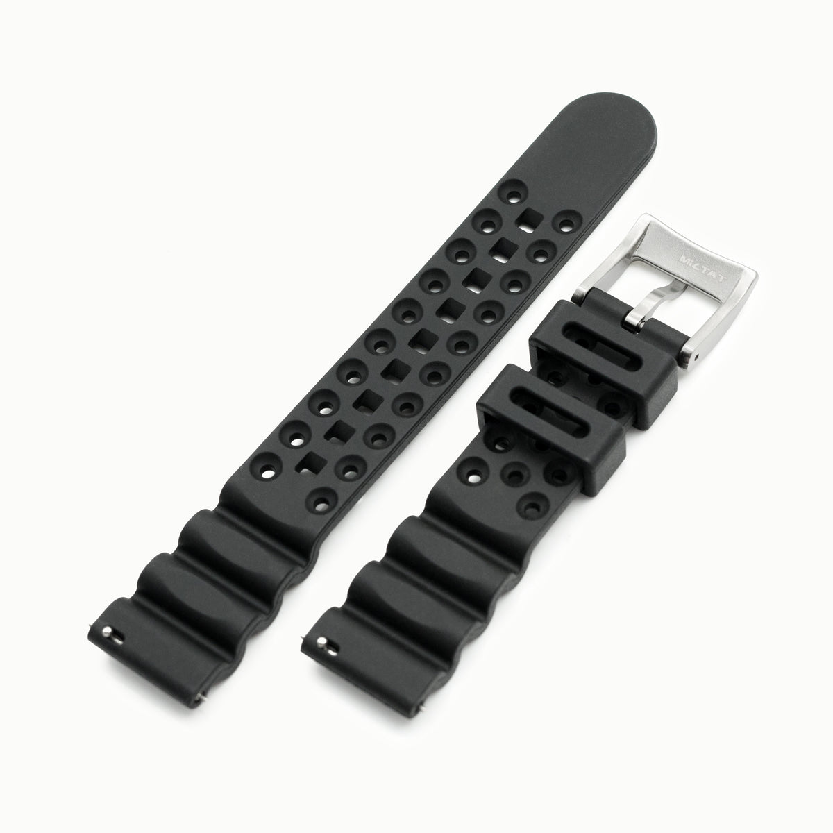 Black Quick Release FKM Rubber Diver Strap 18mm 20mm 22mm