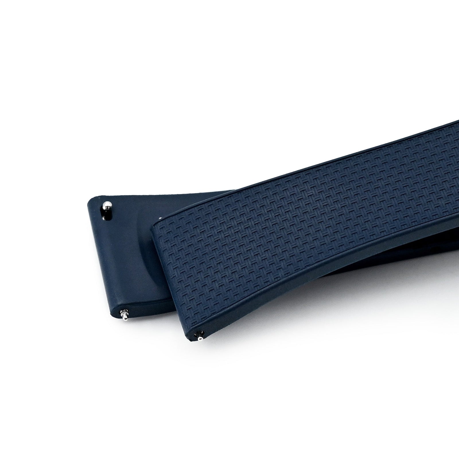 20mm FKM32 Navy Blue Rubber Quick Release Watch Band, Deployment Clasp Strapcode watch bands