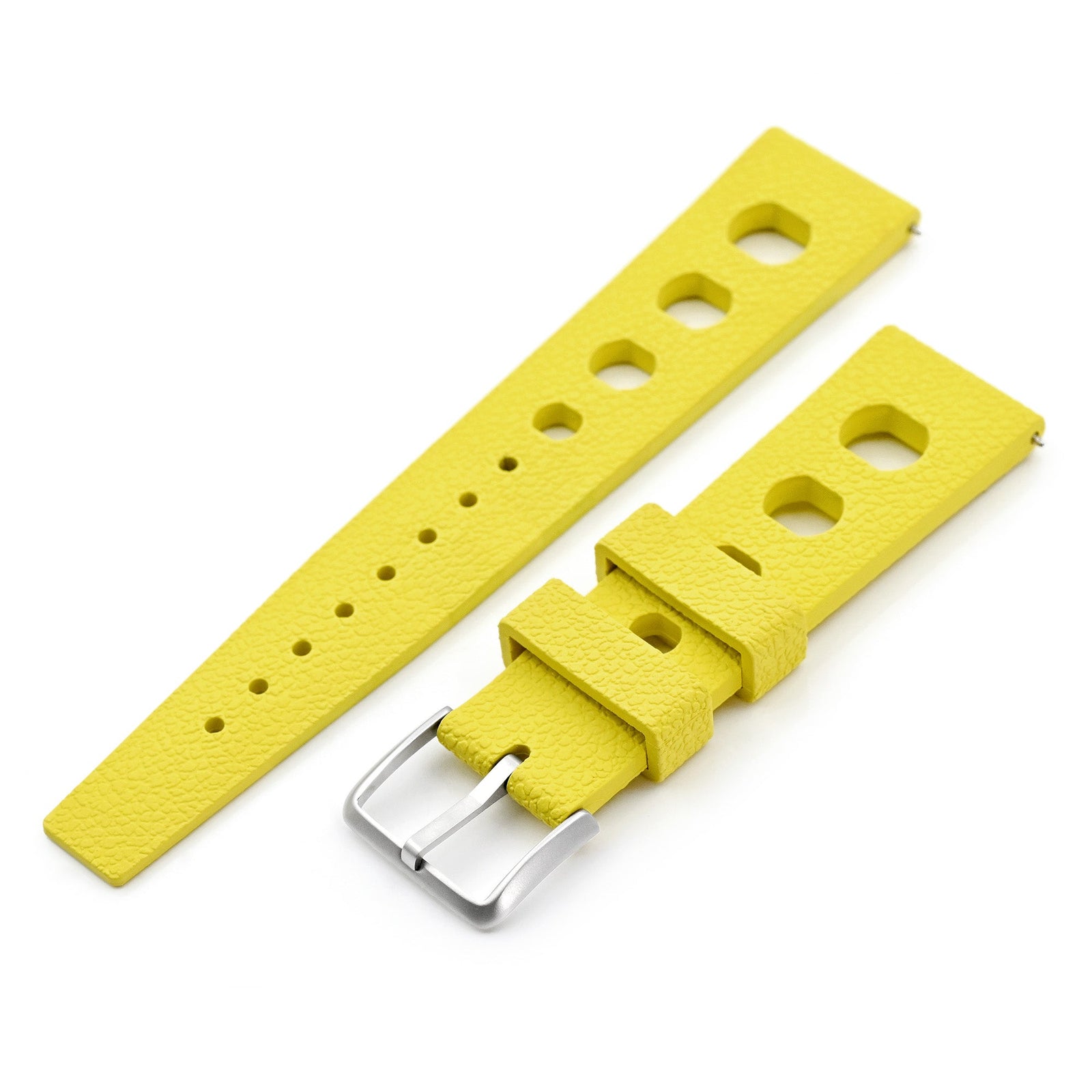 20mm or 22mm FKM36 Yellow Large Holes Rally FKM Quick Release Rubber watch band Strapcode watch bands