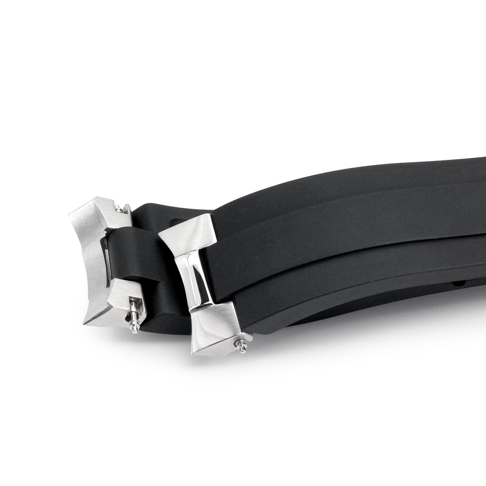 20mm Crafter Blue - MX03-117 Black FKM Rubber Strap With End Links compatible with Seiko Alpinist SARB017 Strapcode watch bands