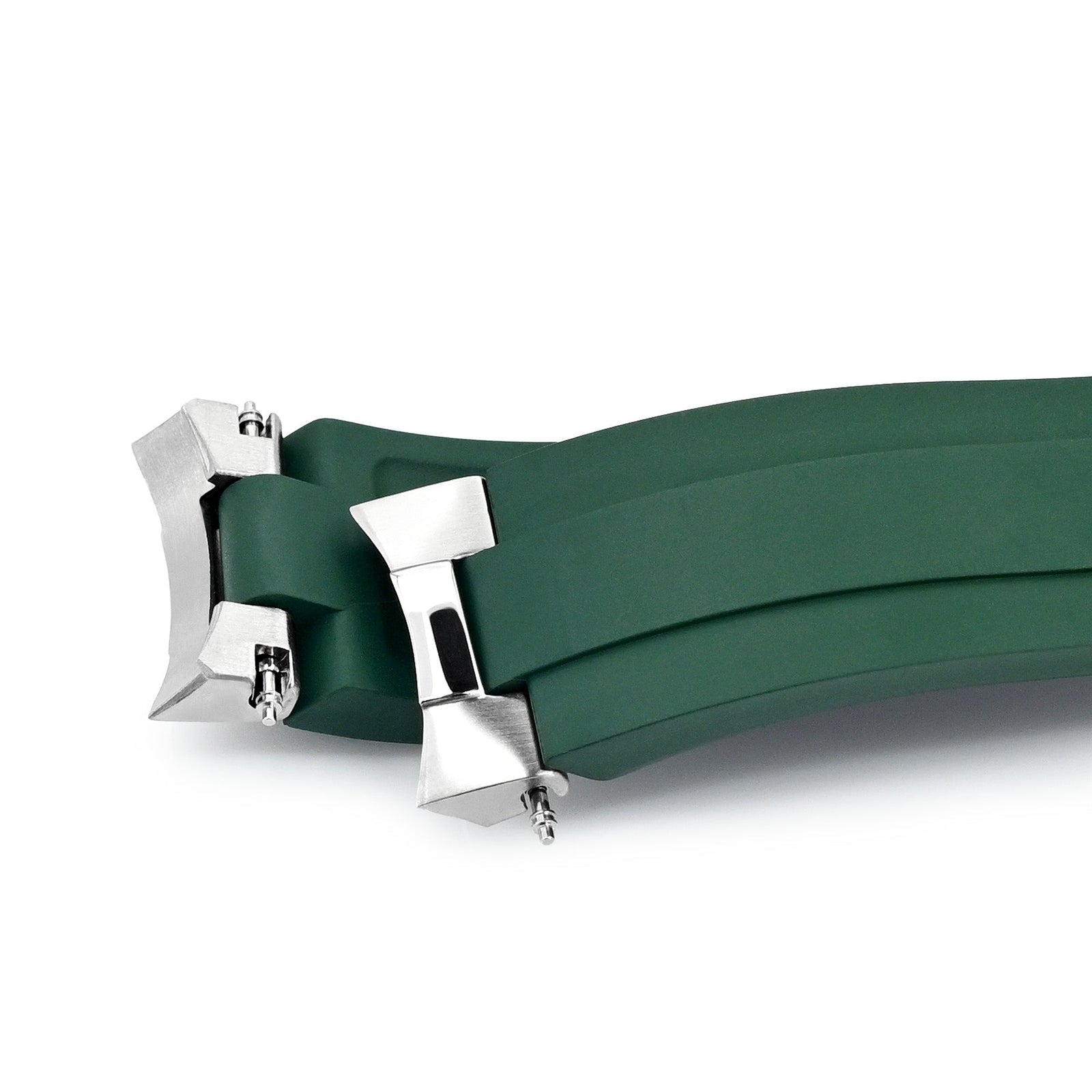 20mm Crafter Blue - MX03-117 Green FKM Rubber Strap With End Links compatible with Seiko Alpinist SARB017 Strapcode watch bands