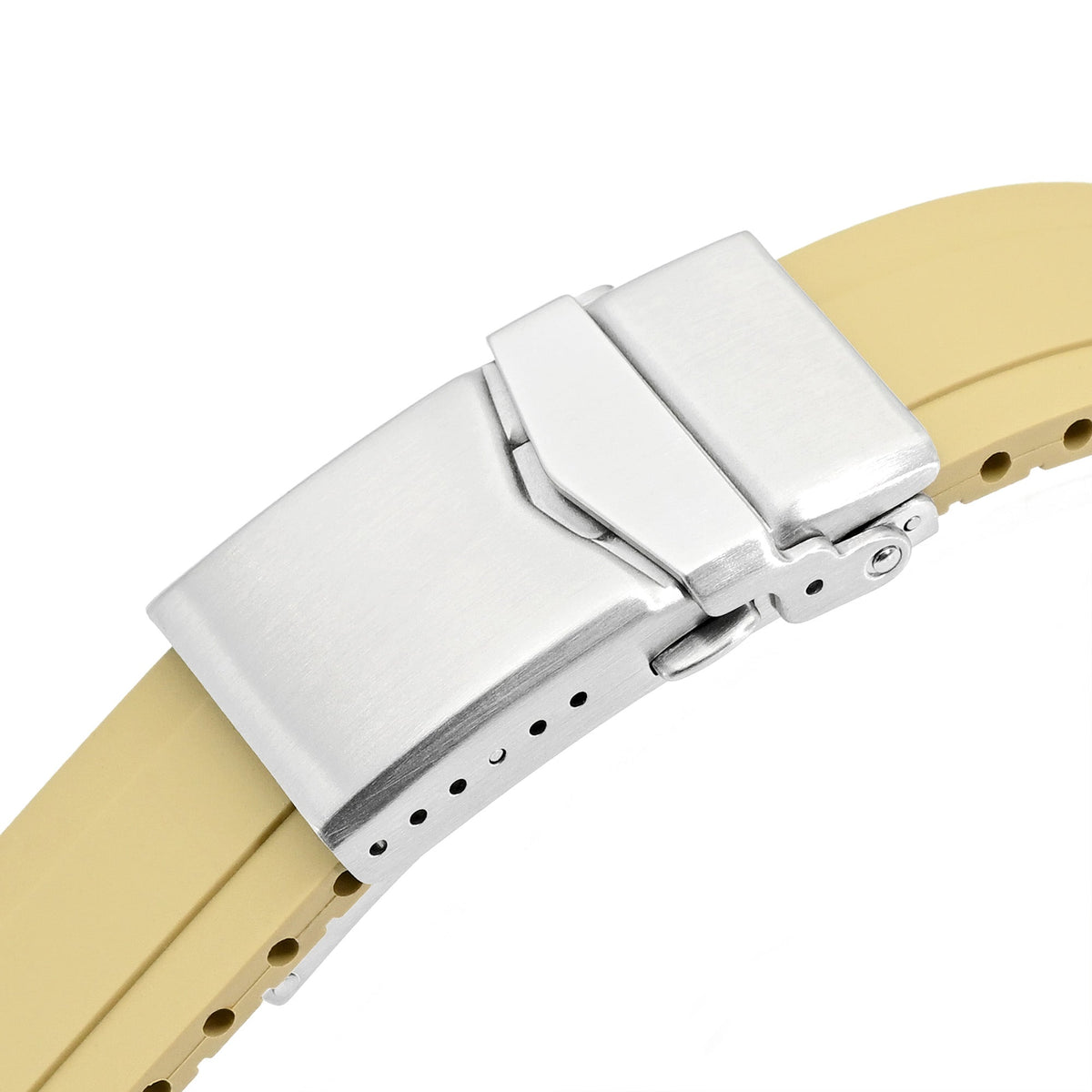 20mm Crafter Blue - MX03-117 Khaki FKM Rubber Strap With End Links compatible with Seiko Alpinist SARB017 Strapcode watch bands