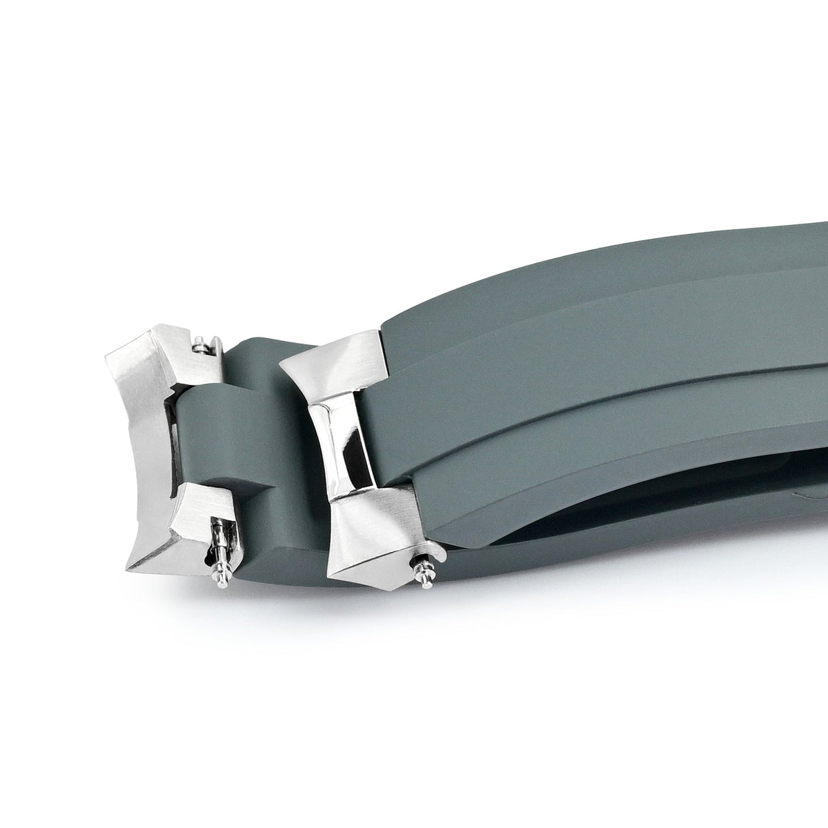 20mm Crafter Blue - MX03-733 Light Grey FKM Rubber Strap With End Links compatible with Hamilton Khaki Field 38mm Strapcode watch bands