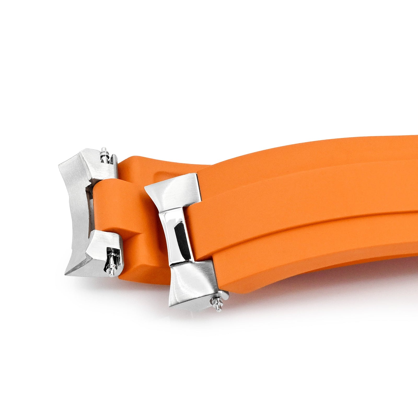 20mm Crafter Blue - MX03-733 Orange FKM Rubber Strap With End Links compatible with Hamilton Khaki Field 38mm Strapcode watch bands