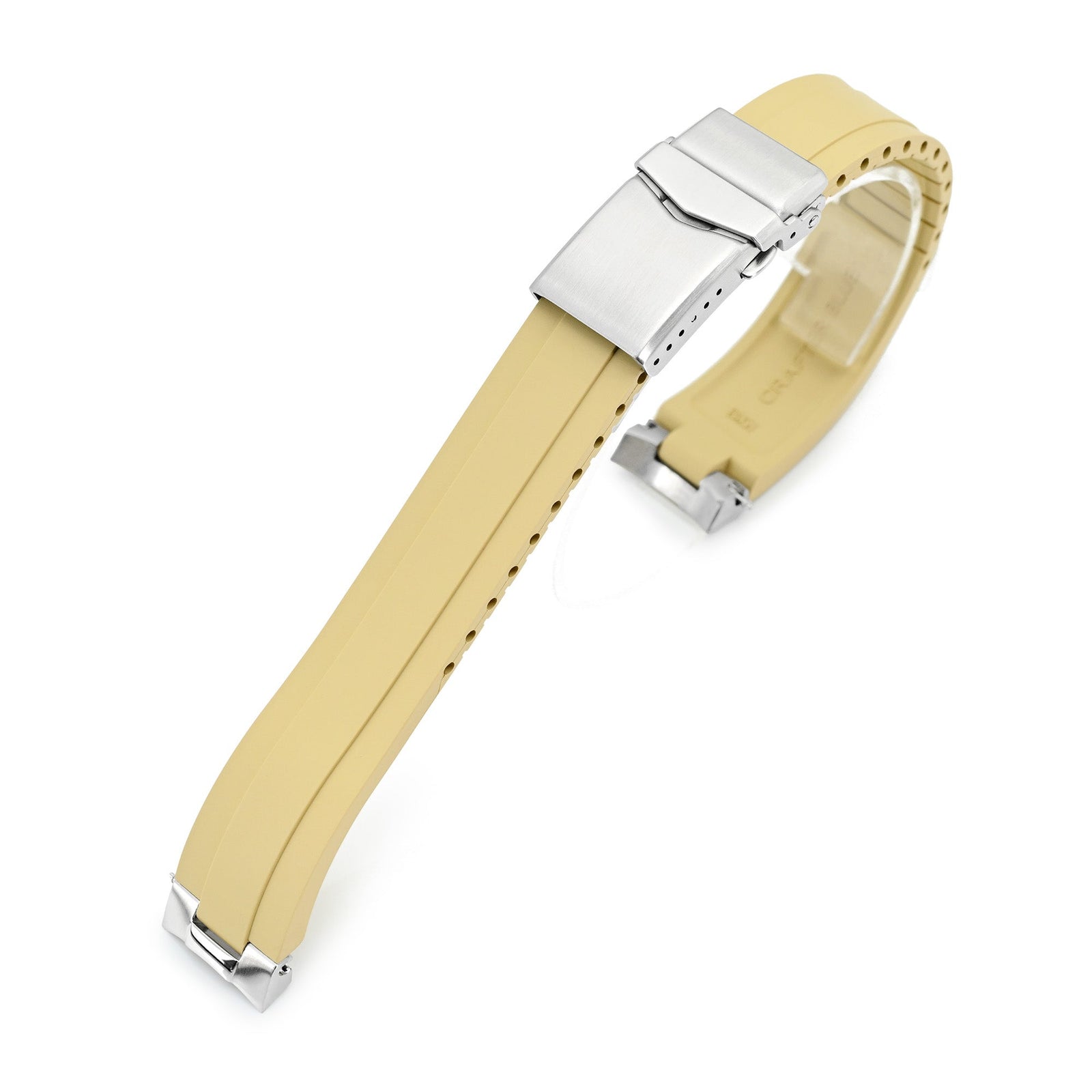 20mm Crafter Blue - MX03-733 Khaki FKM Rubber Strap With End Links compatible with Hamilton Khaki Field 38mm Strapcode watch bands