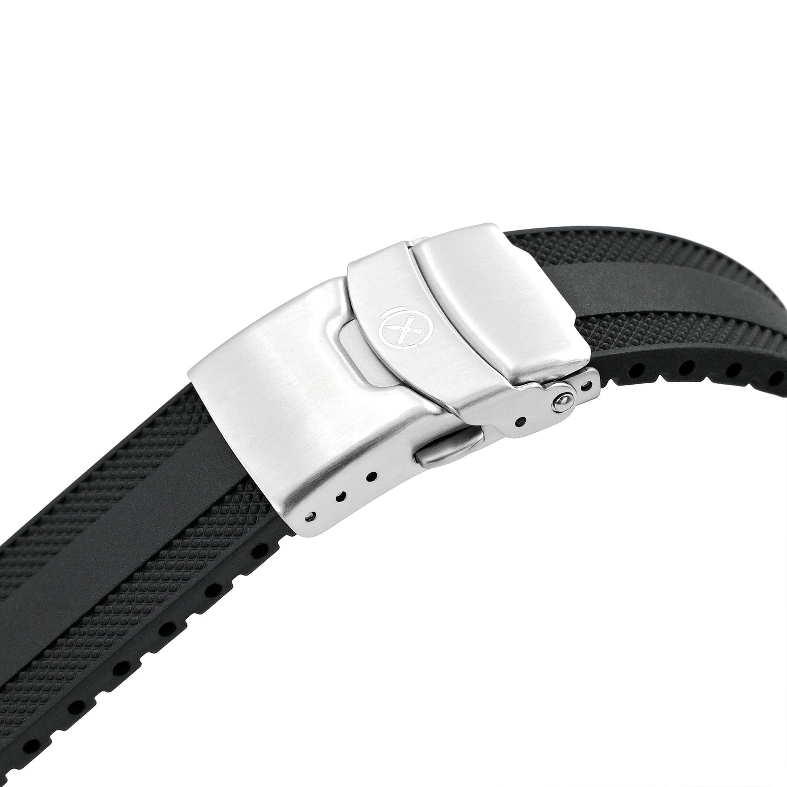 21mm StrapXPro - Black SMX02A Rubber Strap compatible with Seiko Speedtimer SSC911 Series