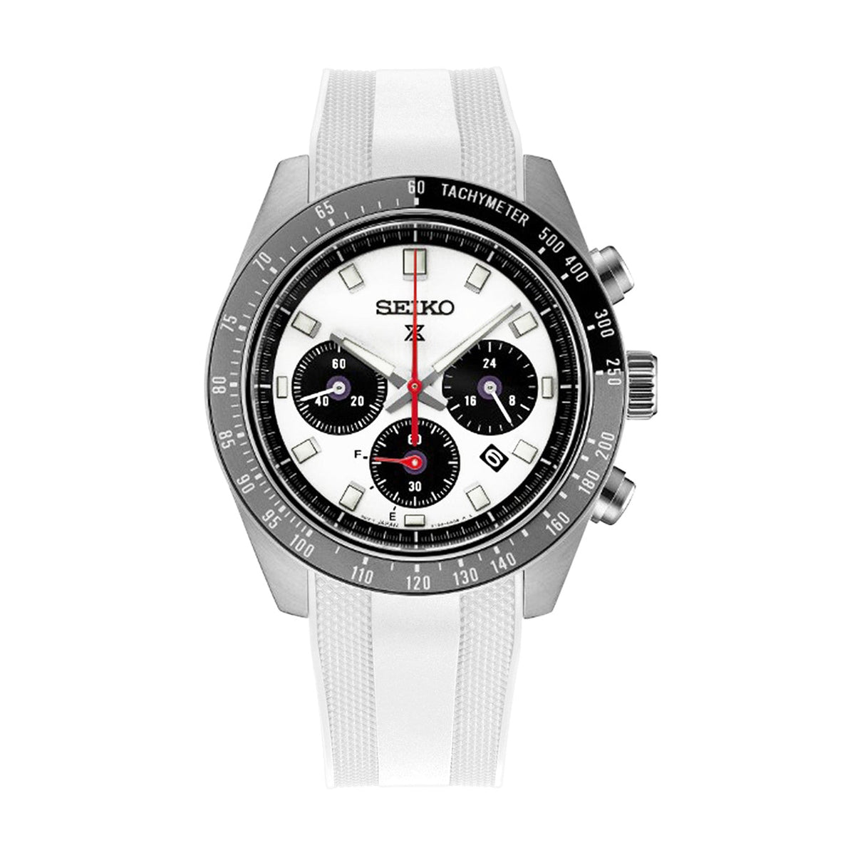 21mm StrapXPro - White SMX02A Rubber Strap compatible with Seiko Speedtimer SSC911 Series Strapcode watch bands