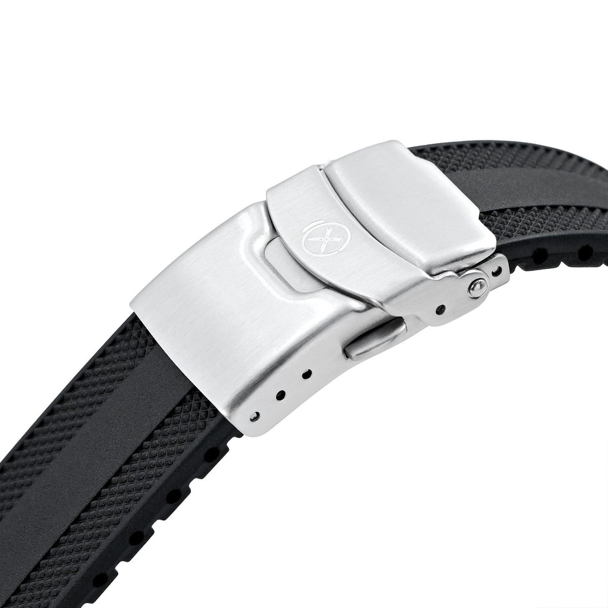 StrapXPro - Black SMX03A Rubber Strap compatible with Seiko Speedtimer SSC813 Series Strapcode watch bands