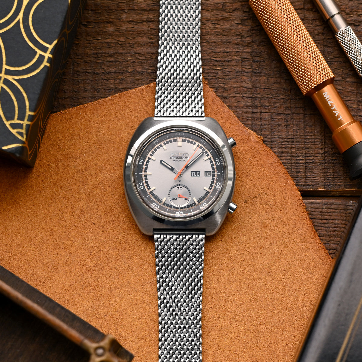 Quick Release Tapered Milanese Mesh Watch Band, 18mm, 19mm, 20mm, 21mm or 22mm, Brushed