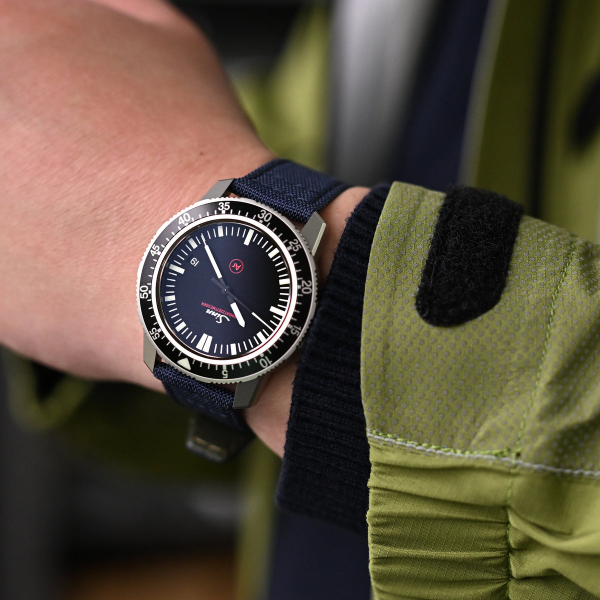 Q.R. Navy Blue Sailcloth Watch Band with leather lining, 19mm, 20mm or 23mm