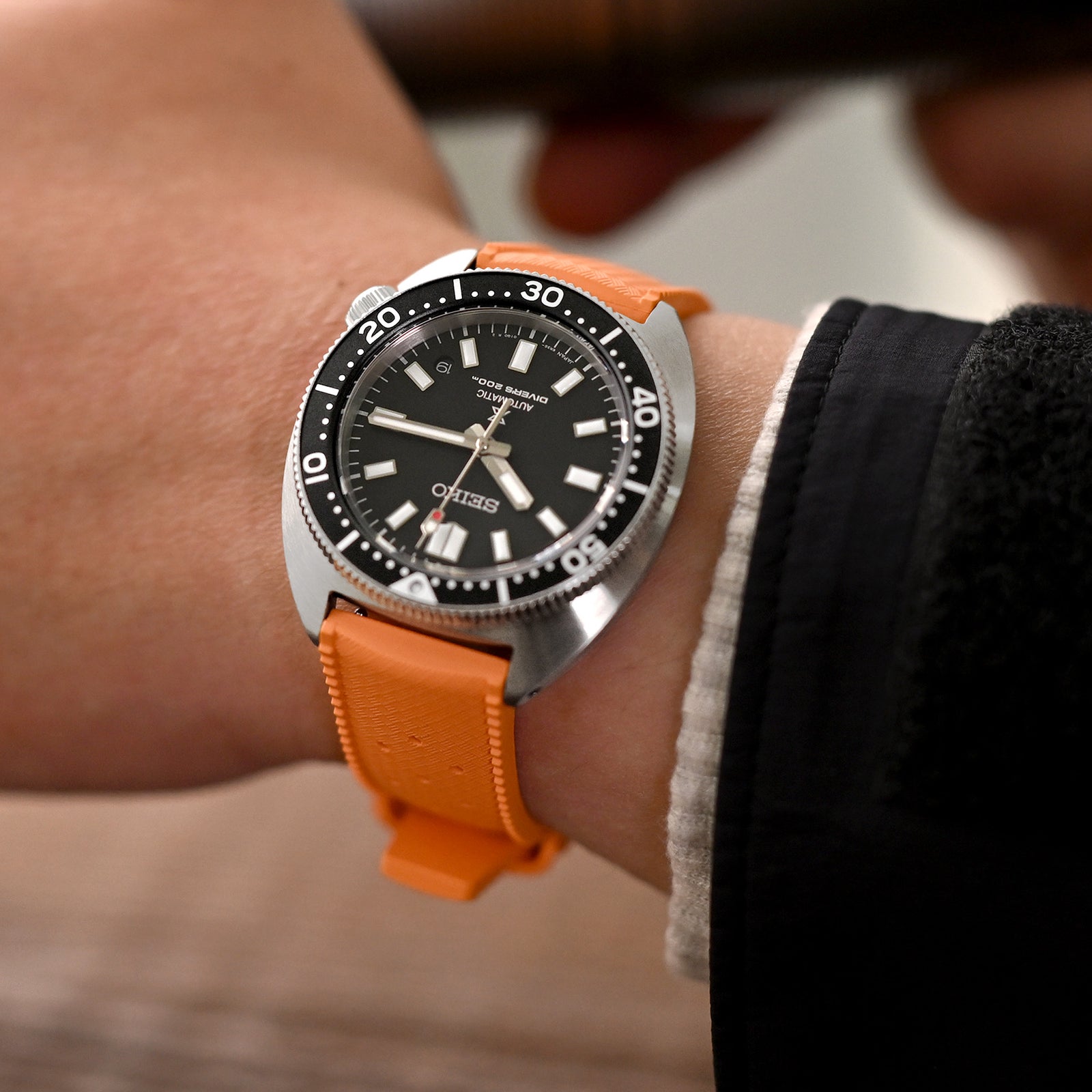 Quick Release Orange Tropical-Style Pro FKM rubber watch strap, 20mm or 22mm Strapcode Watch Bands