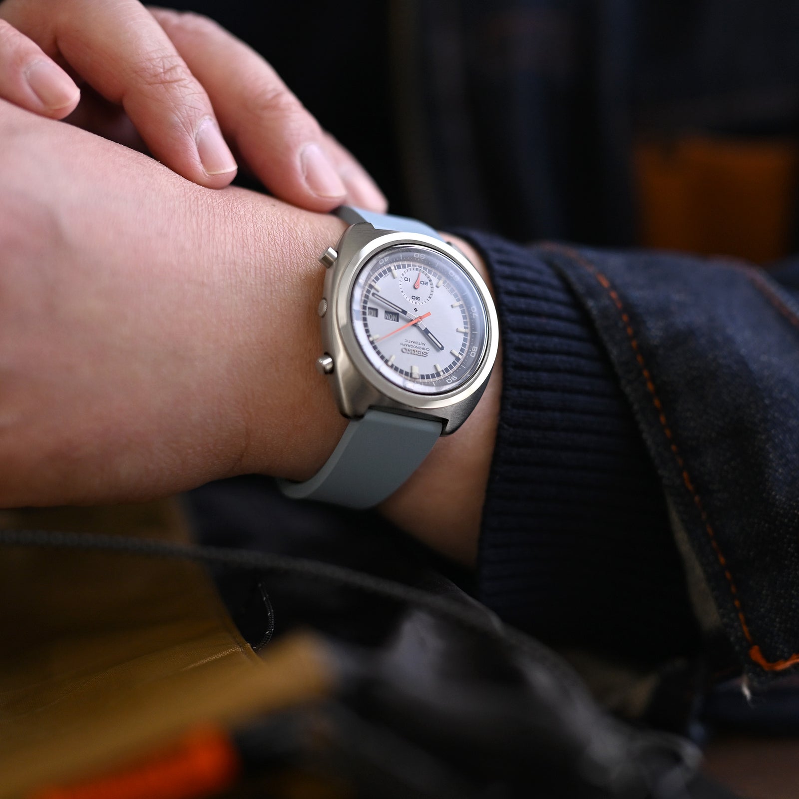 Quick Release FKM26 Slate Blue FKM Rubber watch strap Strapcode watch bands