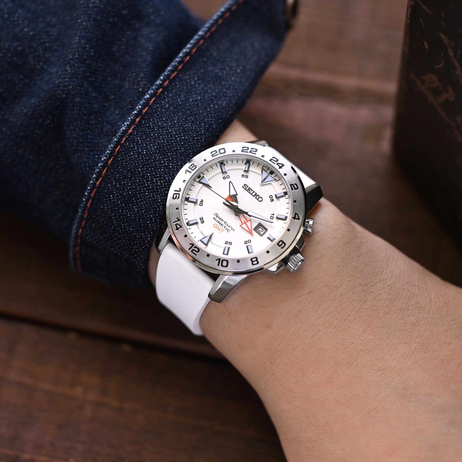 21mm Quick Release FKM26 White FKM Rubber watch strap Strapcode watch bands