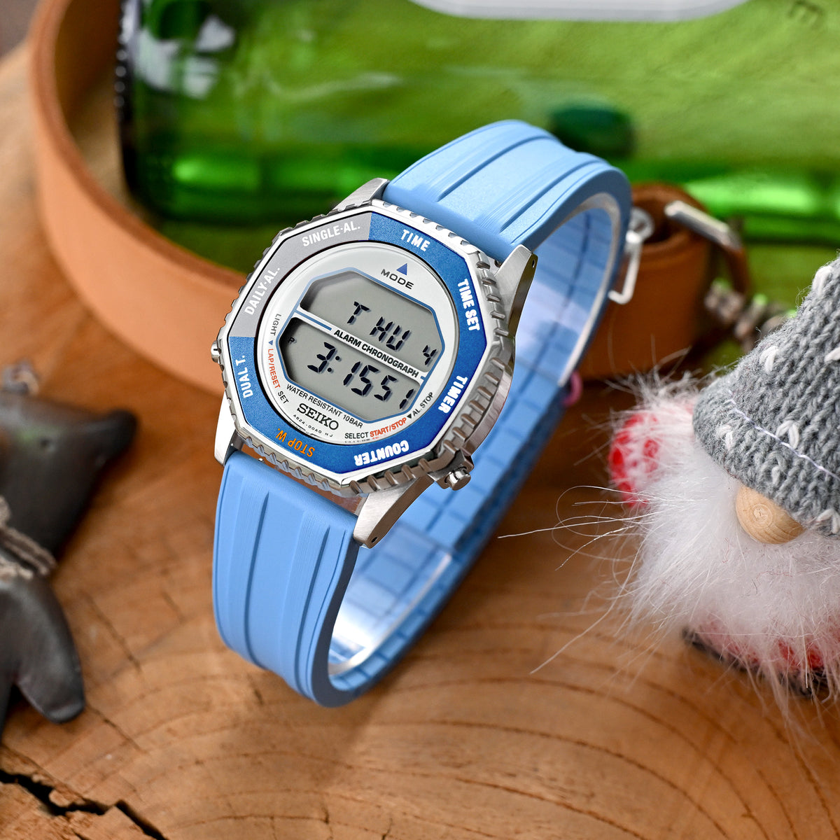 20mm Quick Release FKM28 Sky Blue FKM Rubber watch strap