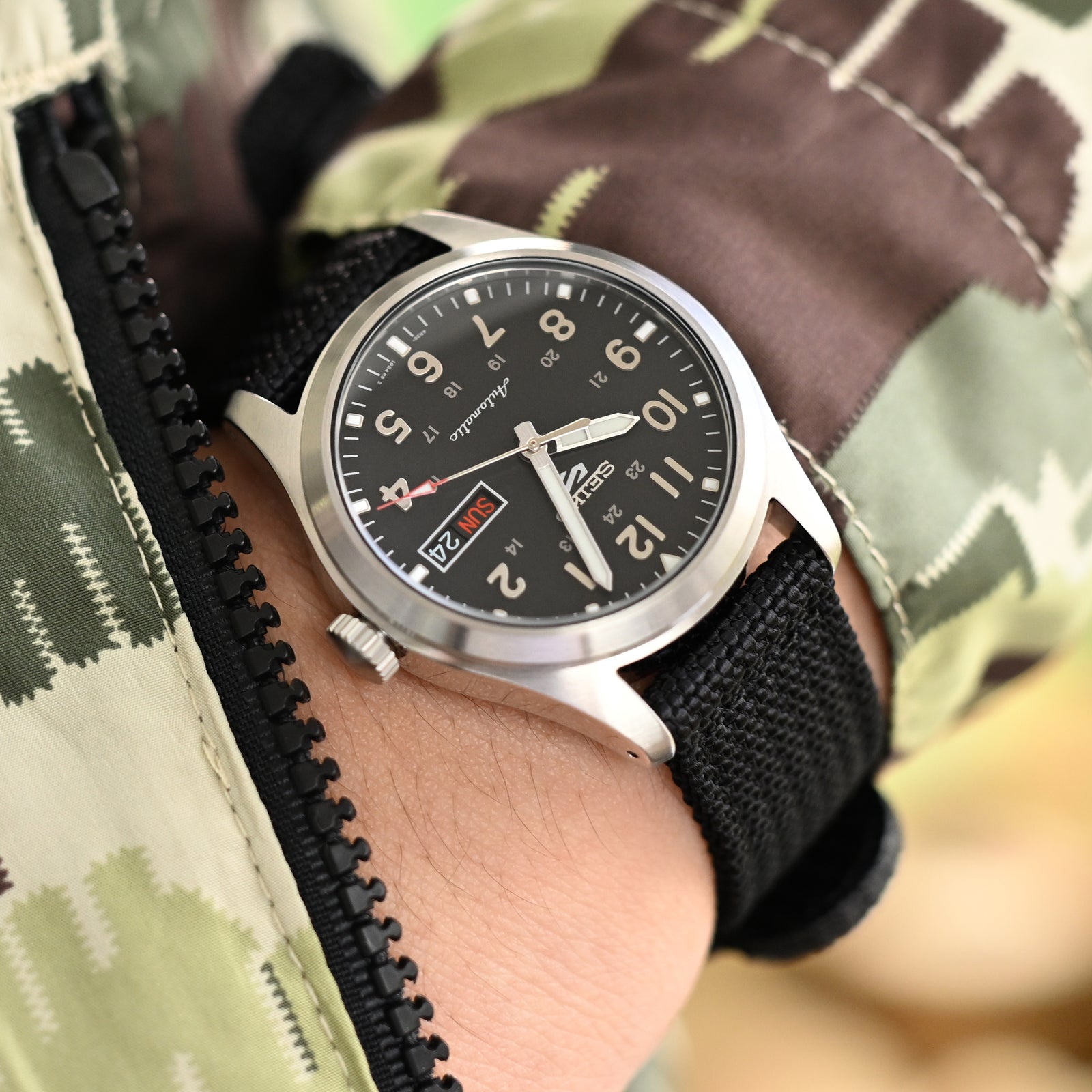 Black Premium Nylon Weaved Quick Release Watch Band with Eyelet Strapcode Watch Bands