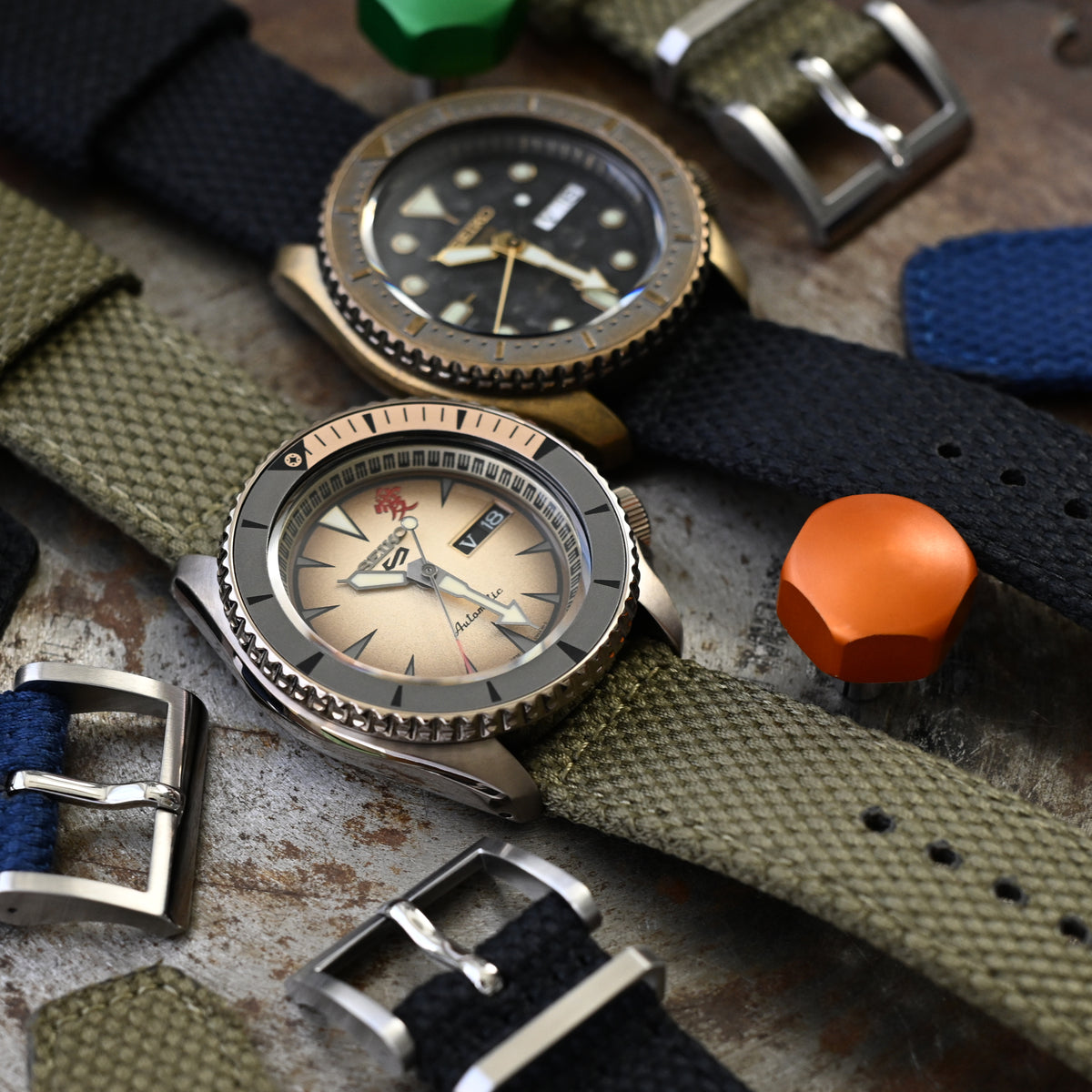 Military Green Premium Nylon Honeycomb Weave Quick release Watch Strap