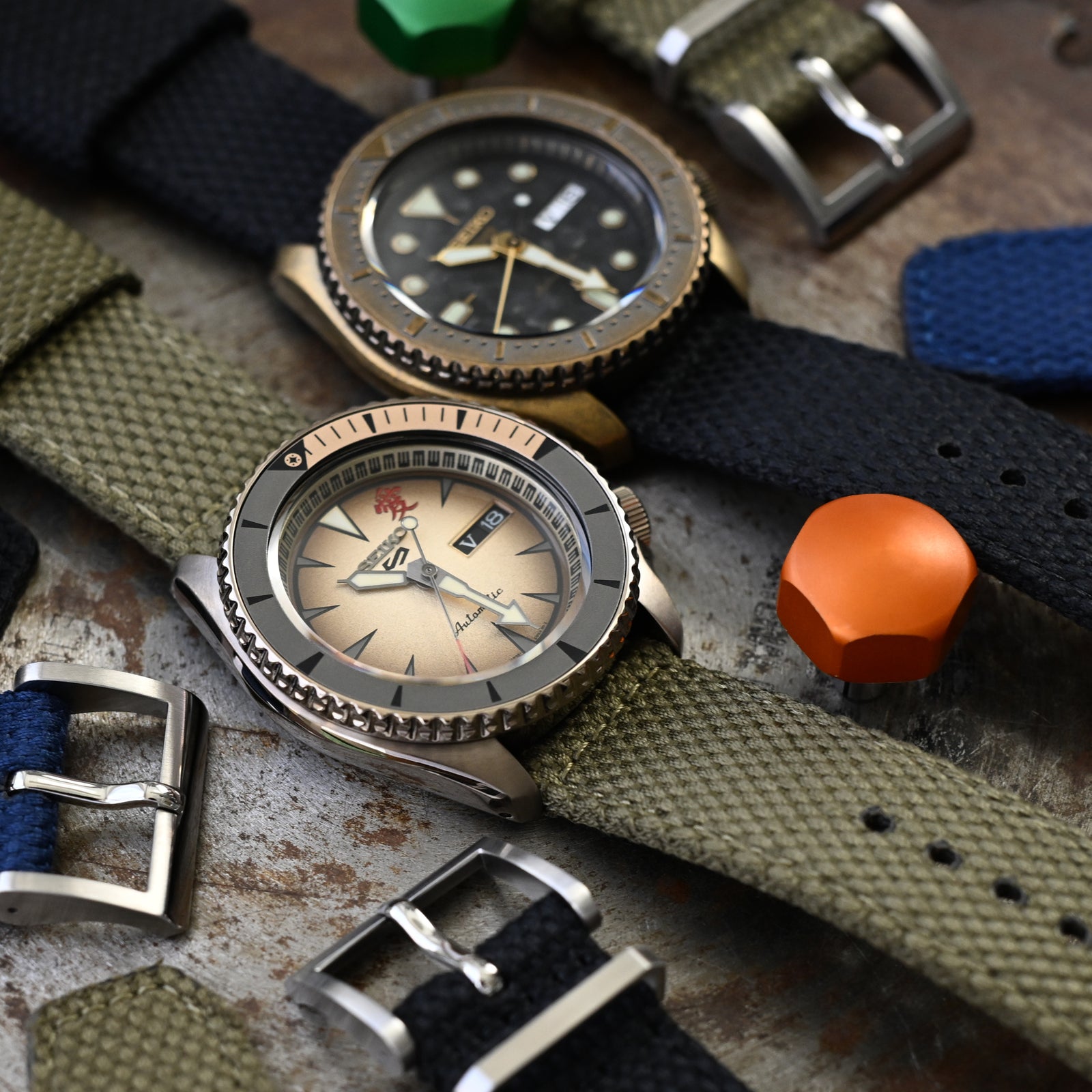 Military Green Premium Nylon Honeycomb Weave Quick release Watch Strap