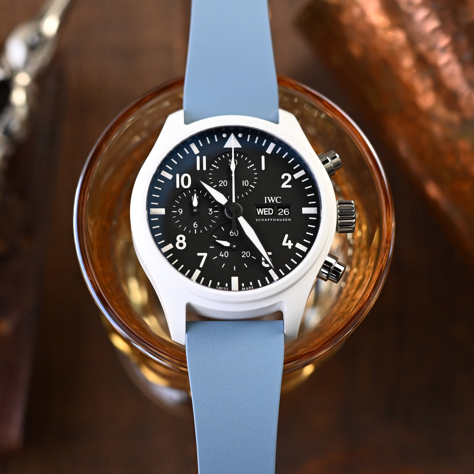 Quick Release FKM26 Slate Blue FKM Rubber watch strap Strapcode watch bands