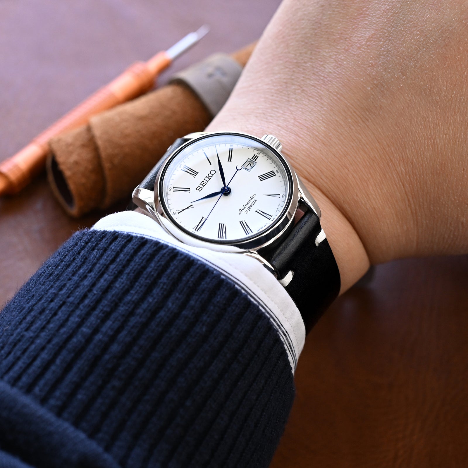 20mm Dark Grey Quick Release Buttero Italian Leather Watch Strap Strapcode Watch Bands