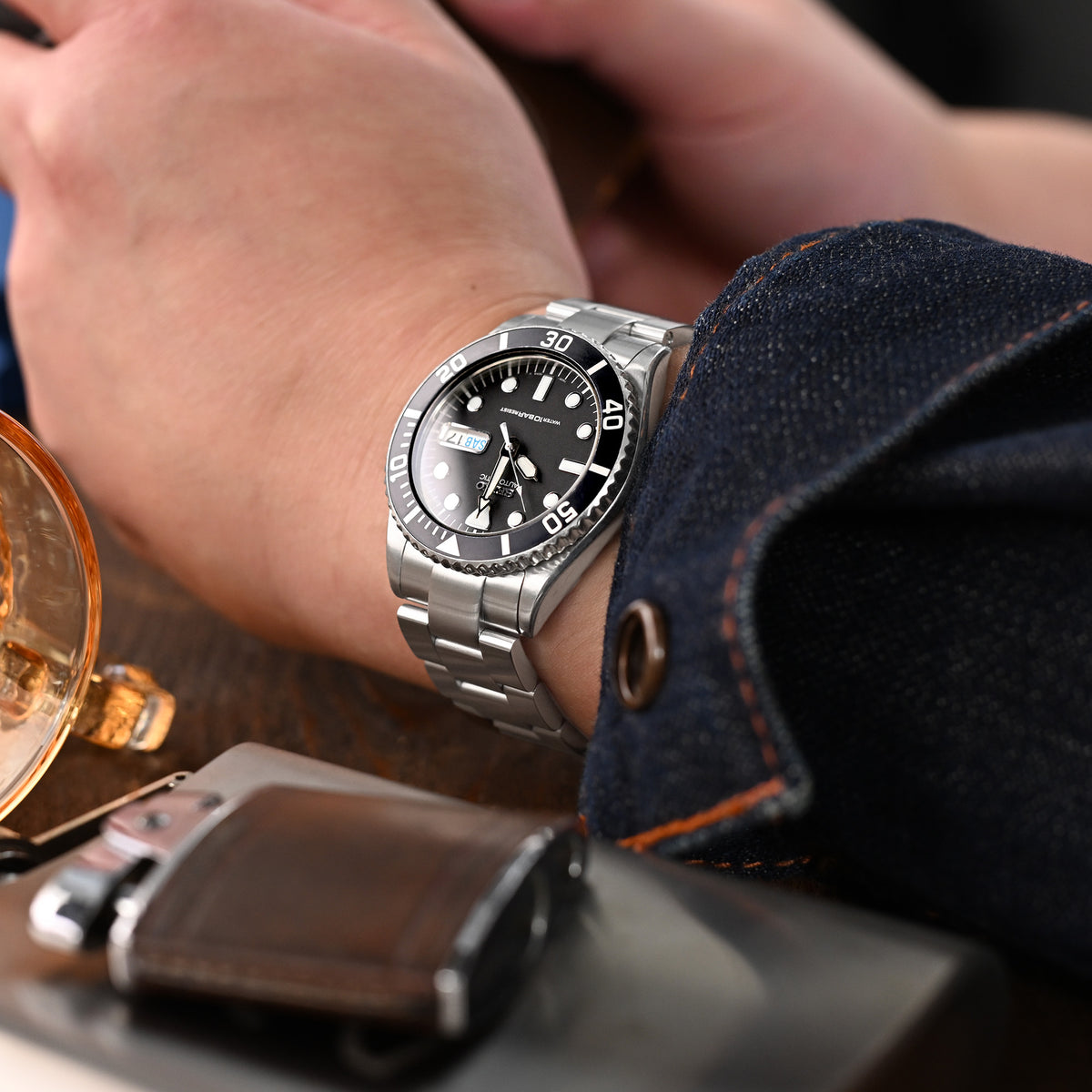 20mm Super-O Boyer Watch Band compatible with Seiko SKX023 Mid-size Diver, Diver Clasp Brushed