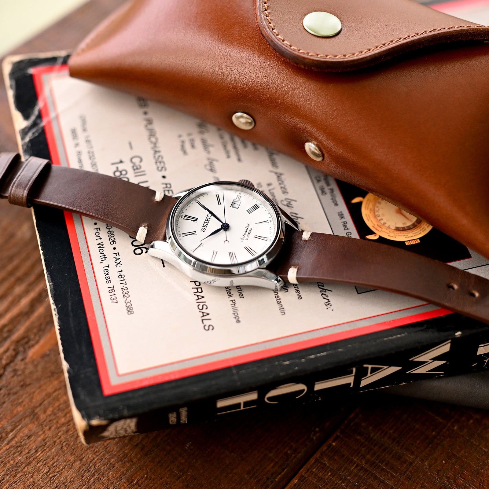 Brown Horween Chromexcel Watch Strap | Twin-Stitch Quick Release | 20mm Strapcode watch bands