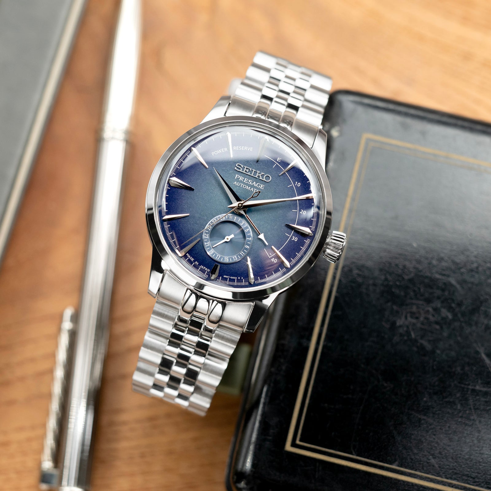 20mm Angus-J Louis 316L Stainless Steel Watch Bracelet for Seiko Cocktail SSA345 V-Clasp Strapcode Watch Bands