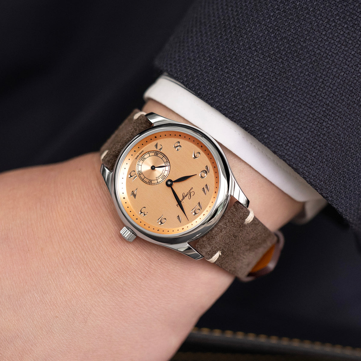 Dark Brown Italian Suede Leather Watch Strap | Twin-Stitch Quick Release | 20mm