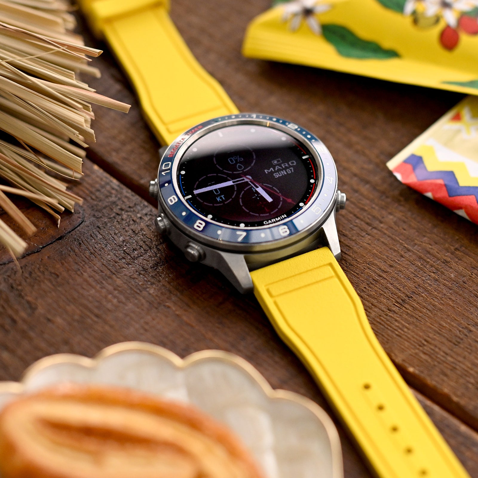 Quick Release Yellow Pilot FKM rubber watch strap, 20mm or 22mm Strapcode Watch Bands