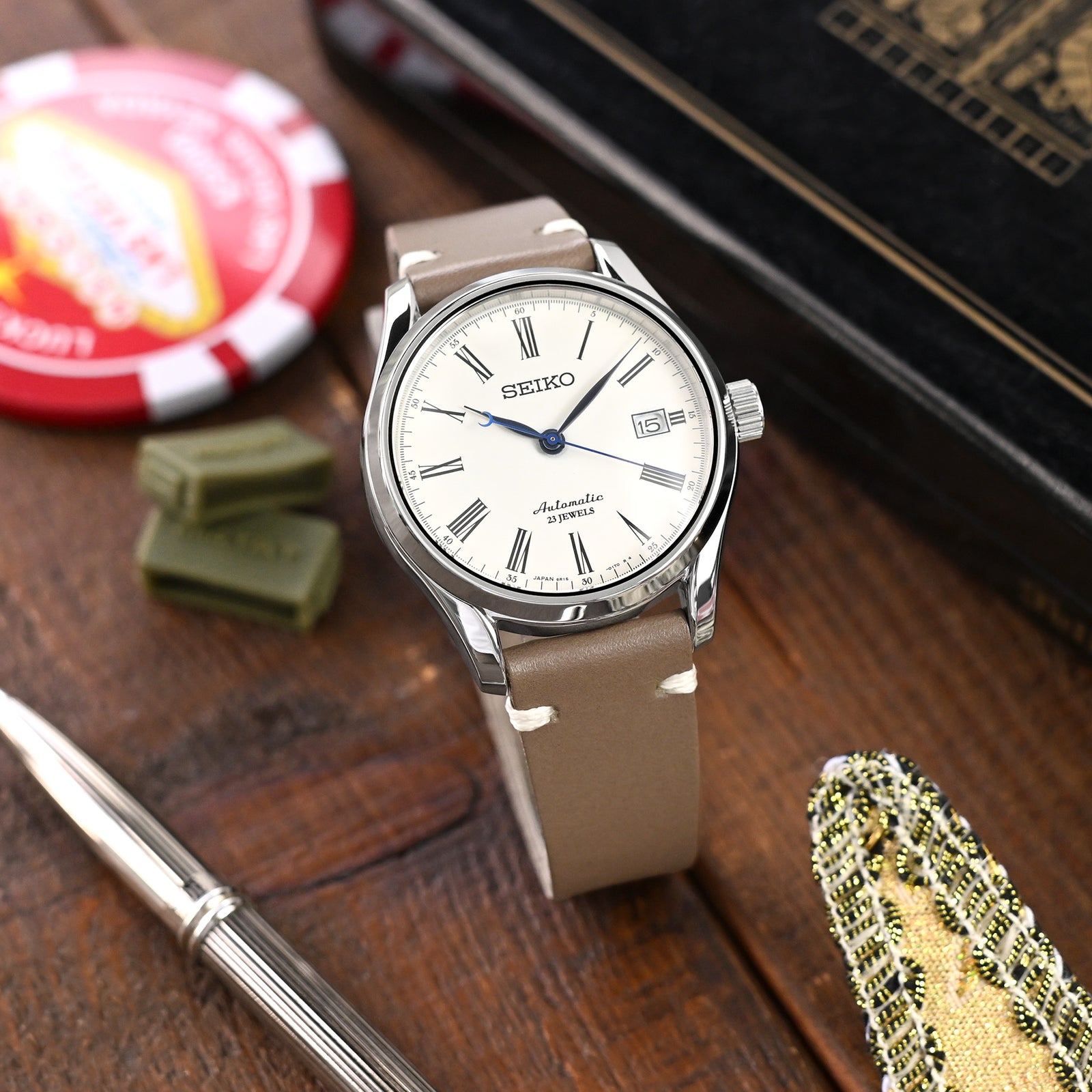 20mm Taupe Buttero Italian Calf Watch Band | Twin-Stitch Quick Release | 20mm