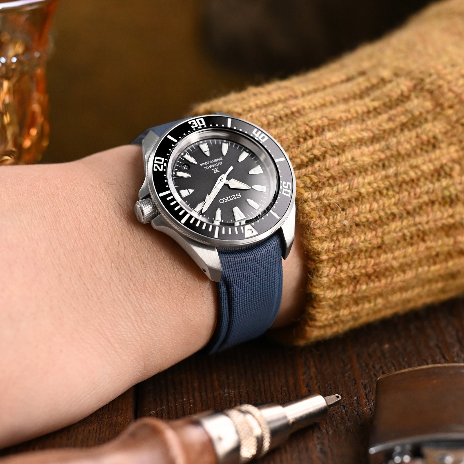 Seiko Prospex SRPL13 Mini Samurai Black Strapcode watch bands