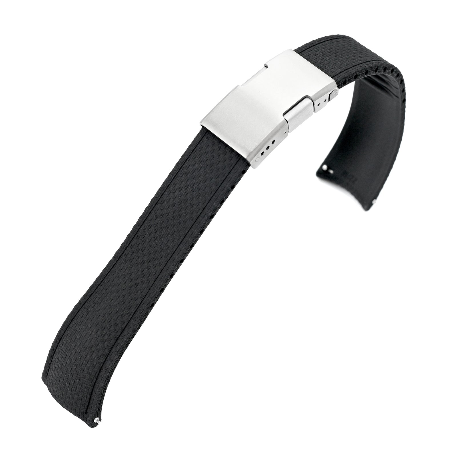 FKM41 Black Quick Release Titanium Slinea Clasp FKM Rubber Watch Band, 20mm or 22mm Strapcode watch bands