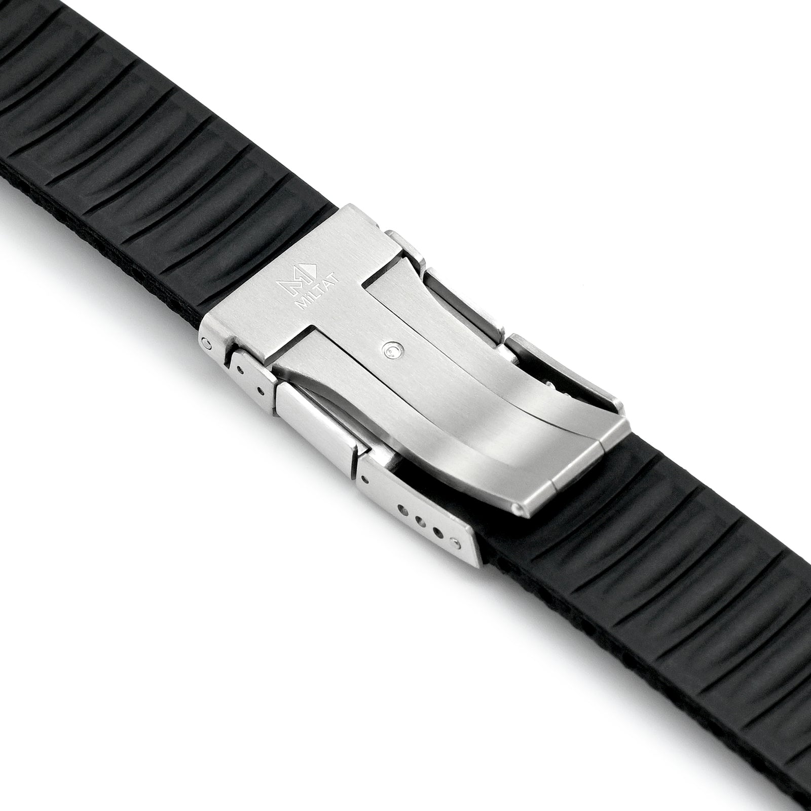 FKM41 Black Quick Release Titanium Slinea Clasp FKM Rubber Watch Band, 20mm or 22mm Strapcode watch bands