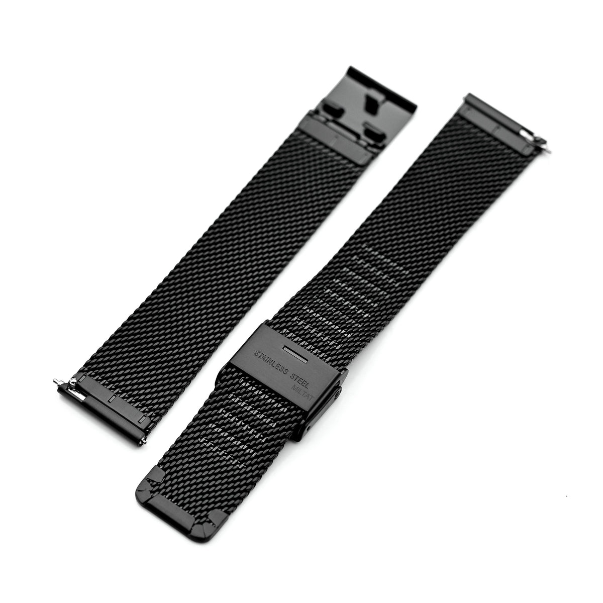 Quick Release Classic Superfine Mesh Watch Band, 18mm, 19mm, 20mm or 22mm, PVD Black