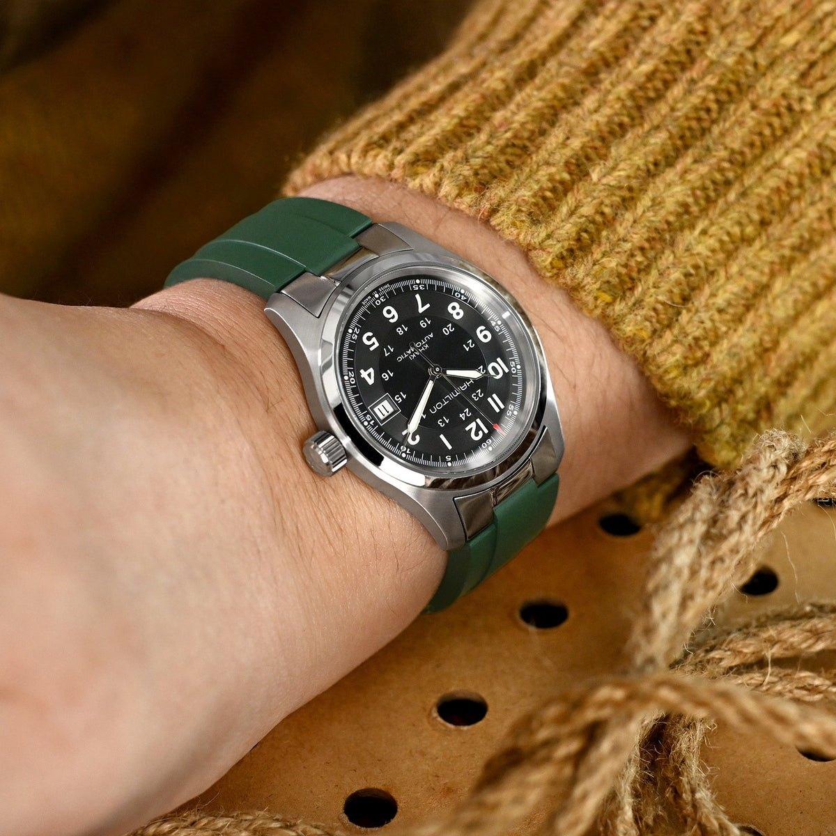 Hamilton Khaki Field Automatic 38mm Men Watch H70455733 Strapcode watch bands