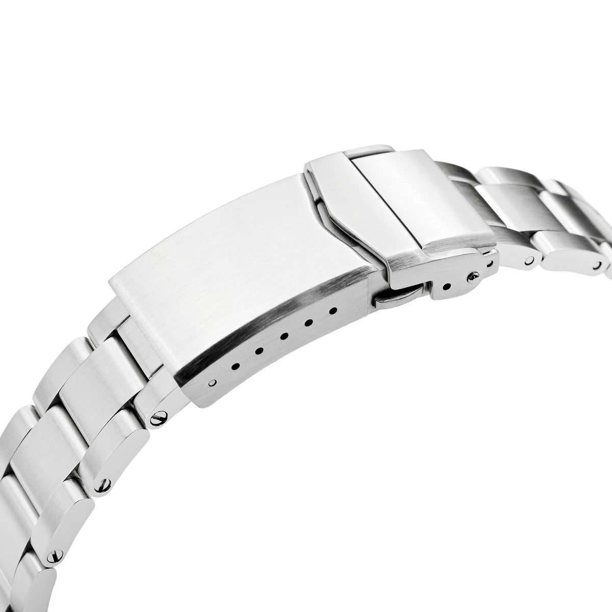 20mm Super Boyer Watch Band Straight End, 316L Stainless Steel Brushed V-Clasp