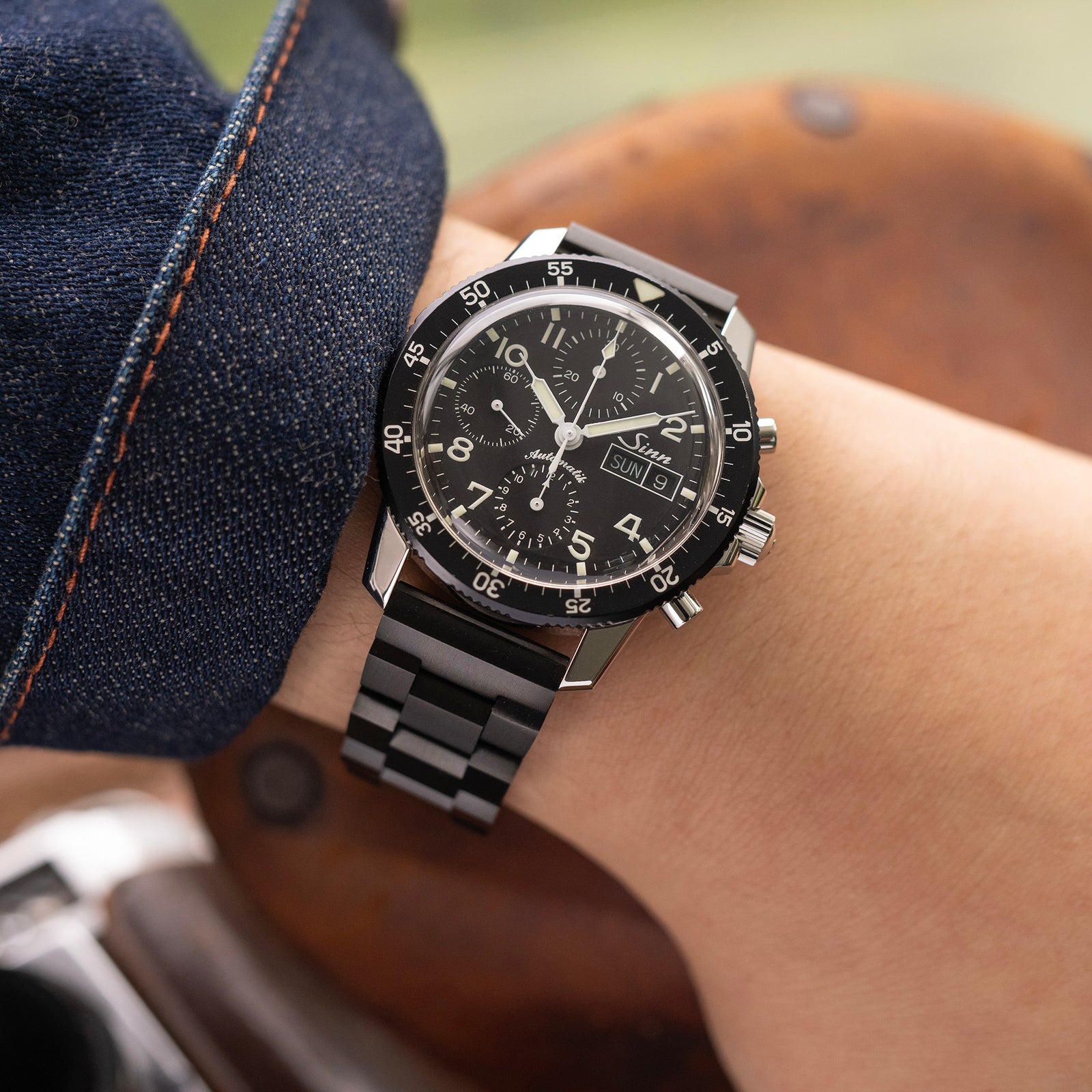 20mm Hexad Watch Band Straight End, 316L Stainless Steel Diamond-like Carbon (DLC coating) V-Clasp