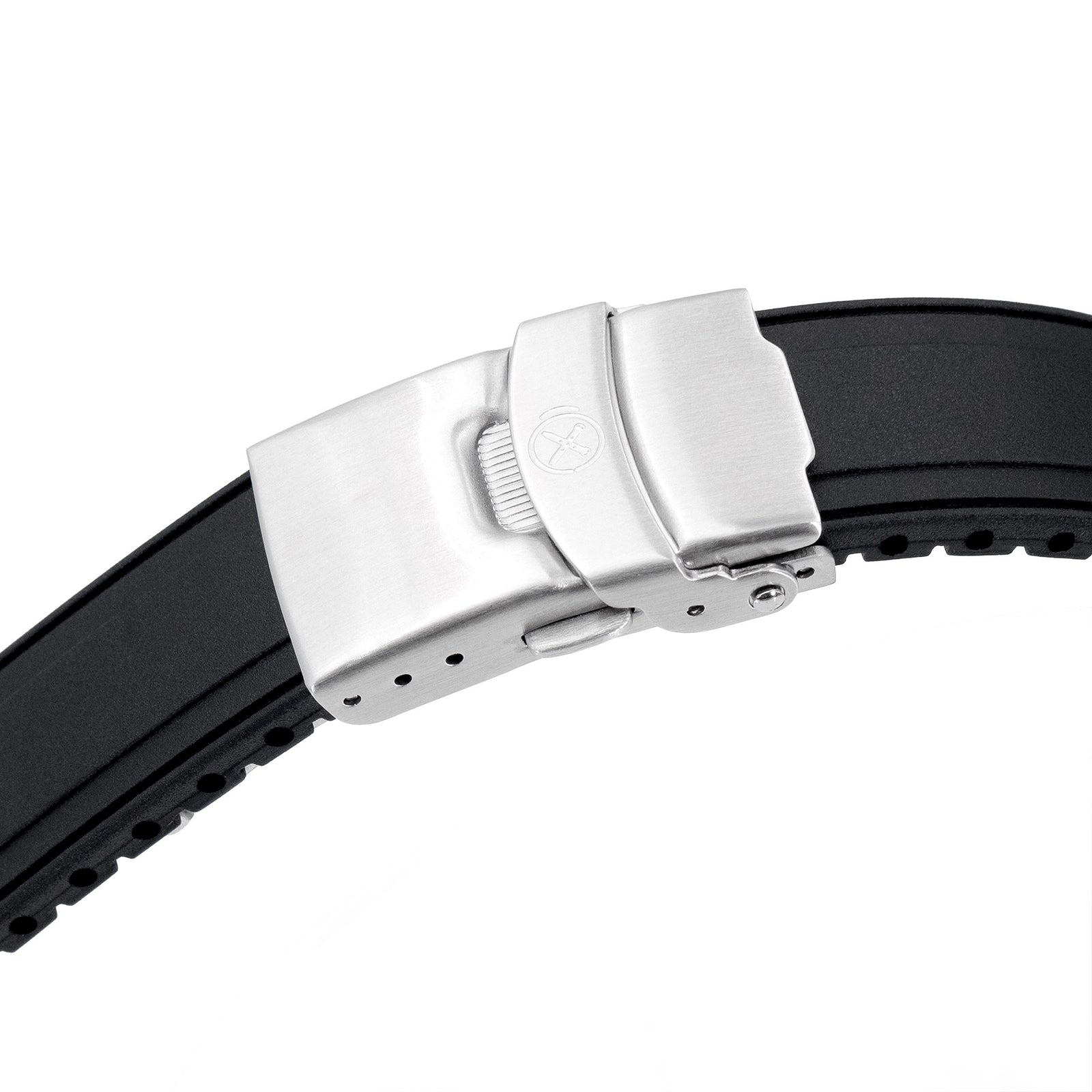 StrapXPro - SX2B Rubber Strap for New Seiko 5 Sports 40mm SRPE Series, Black Strapcode watch bands