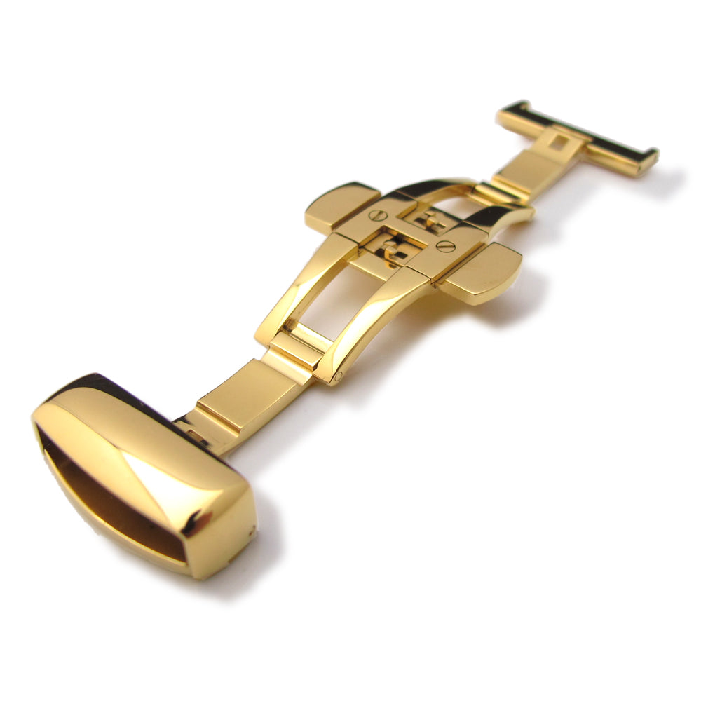 20mm 22mm 24mm Deployment Buckle Clasp Gold Plated Stainless Steel for Leather Strap Strapcode Buckles
