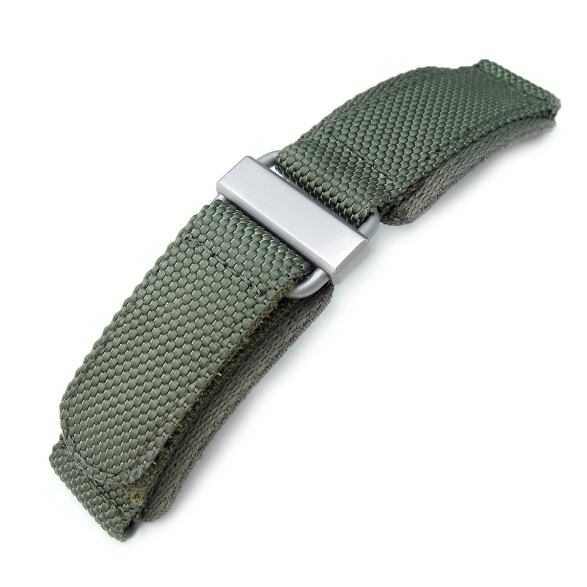 22mm MiLTAT Honeycomb Military Green Nylon Hoop and loop Fastener Watch Strap Brushed Stainless Buckle Strapcode Watch Bands