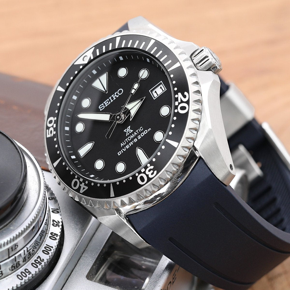 Seiko Shogun Prospex Automatic Dive Watch with Dia-Shield Titanium SBDC007 Strapcode Watch Bands