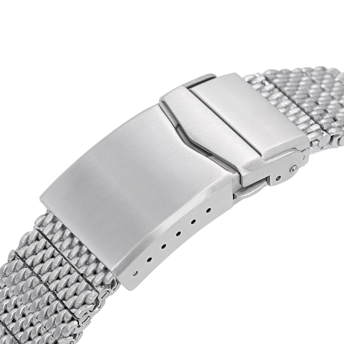 20mm 22mm Solid End Massy Mesh Band Stainless Steel Watch Bracelet V-Clasp Brushed Strapcode Watch Bands