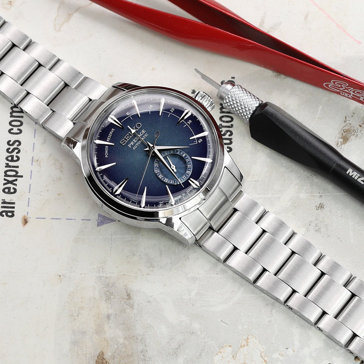 Seiko Presage SSA361 Starlight Cocktail Time Power Reserve Limited Edition Automatic Watch Strapcode Watch Bands