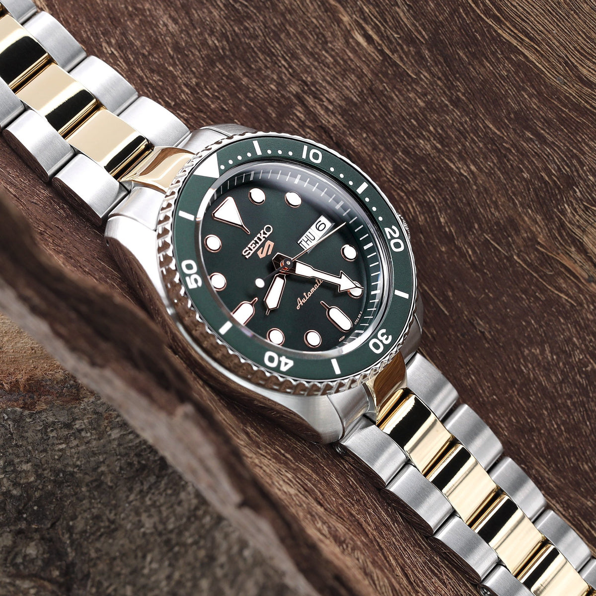 Seiko 5 Sports SRPD63K1 SBSA013 Green Sports Style new Cal. 4R36 Strapcode Watch Bands