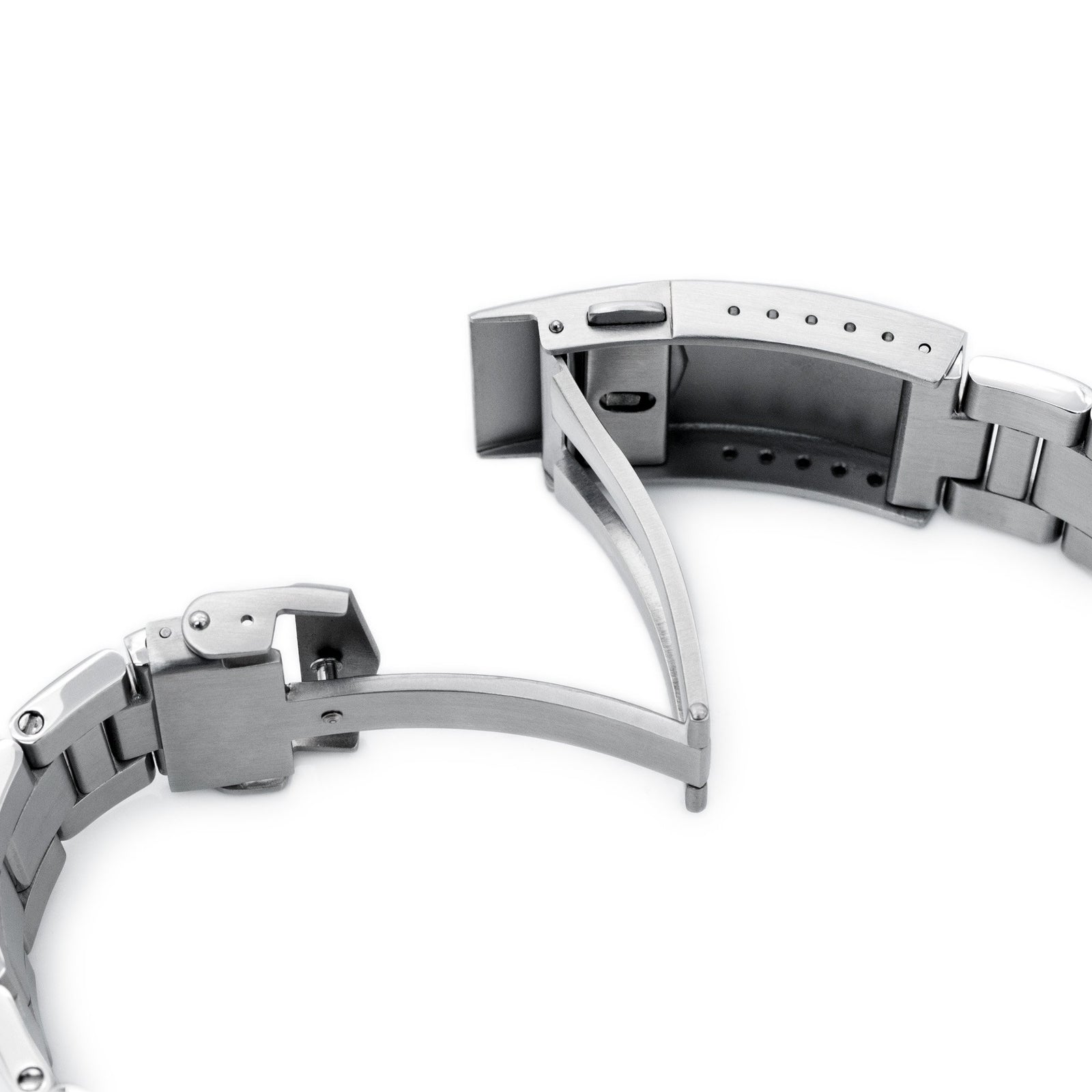 22mm Super-O Boyer 316L Stainless Steel Watch Bracelet for Orient Triton Brushed V-Clasp Strapcode Watch Bands