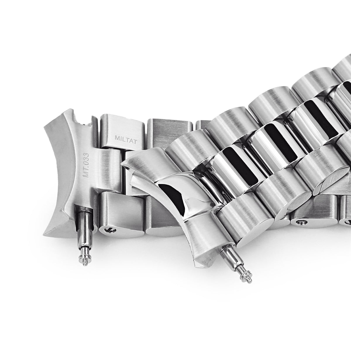 22mm Endmill 316L Stainless Steel Watch Band for Seiko SKX007, Brushed and Polished Diver Clasp Strapcode Watch Bands