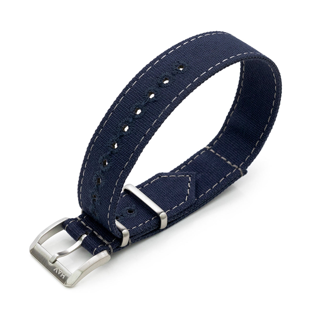 20mm The Flight Deck Canvas Strap, Dark Navy Blue, Brushed Strapcode Watch Bands
